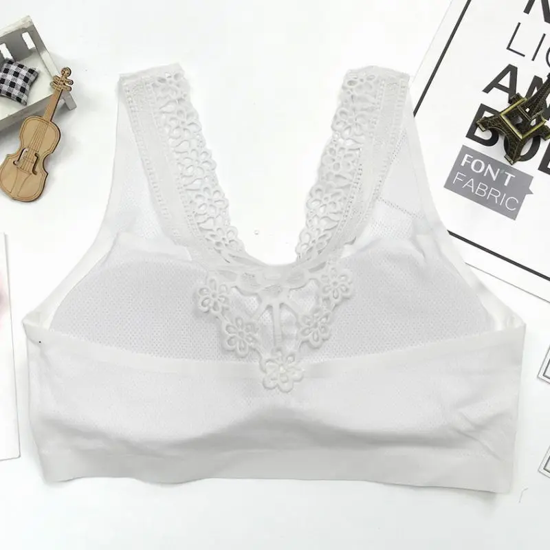 

Fashion Cropped Top Women Seamless Lace Bra Female Padded Bra