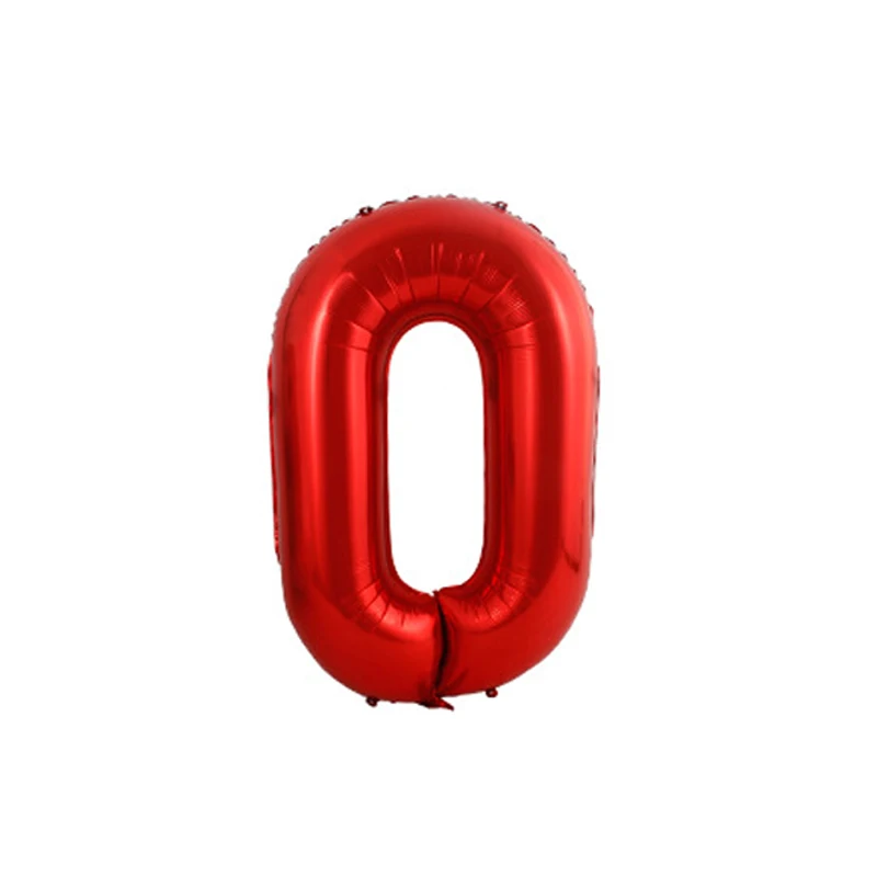 1pcs 40inch Number 0 40-дюймовый светодиод красный номер Фольга воздушные шары для детей 0, 1 2 3 4 5 6 7 8 9 счастливых День рождения балон для взрослых/Kid Baby Shower/Свадебные украшения клипсы для воздушных шаров - Цвет: 1pcs 40inch Number 0