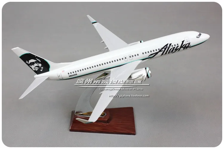 

32cm Resin Boeing 737 Alaska Airlines Airplane Model Alaska B737-800 N524AS Airbus Aircraft Model United States ALK Aviation