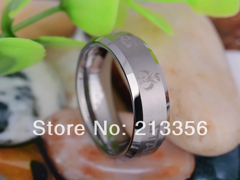 Free Shipping UK Russia Brazil USA Hot Selling 8MM Satin Center Star Wars Symbols New Men's Lord Tungsten Carbide Wedding Ring |