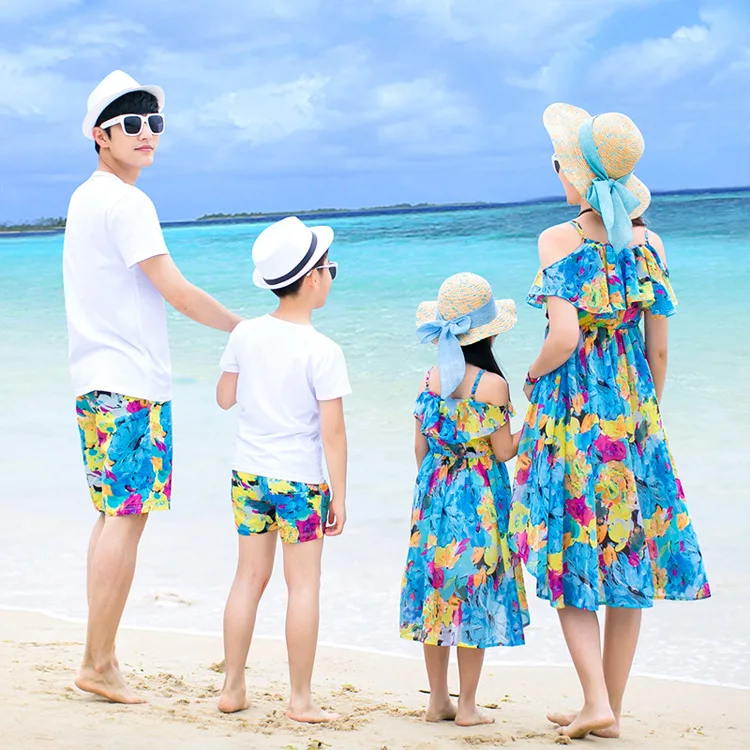 Летняя одежда Новинка 2018 года семейная пляжное платье для семьи