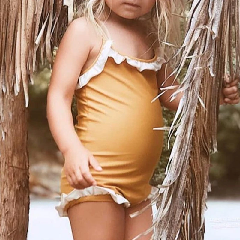 2019 летняя пляжная одежда милые детский купальник Детский цельный костюм