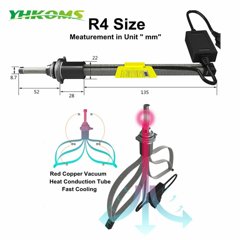 СВЕТОДИОДНЫЙ Автомобильный Фонарь YHKOMS H4 H7 H8 H9 H11 9005/HB3 9006/HB4 880/881/H27 H1 H3 9004 9007 H13 6000 К