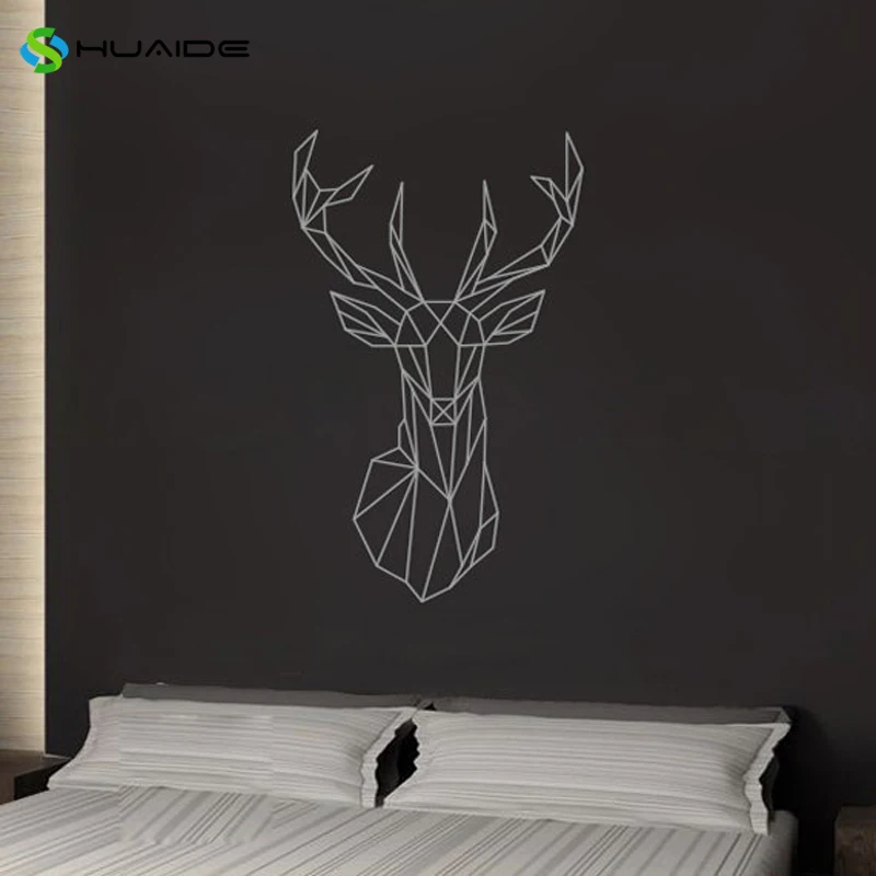 Голова оленя в геометрическом стиле настенные наклейки геометрические с