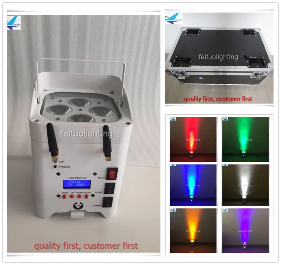 6 шт. + f светильник беспроводной умный светодиодный 4x12 Вт Wifi Par light RGBWA УФ в 1 с