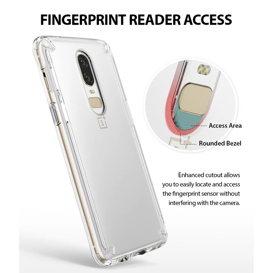 Original Ringke Fusion Clear PC Back Flexible TPU Edge Shock Absorption Drop Resistance Case For OnePlus 6 |