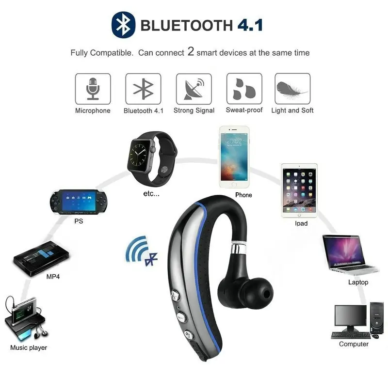 Tikigogo A8 лучше чем K10 громкой связи Бизнес Bluetooth гарнитура наушники с микрофоном Mute