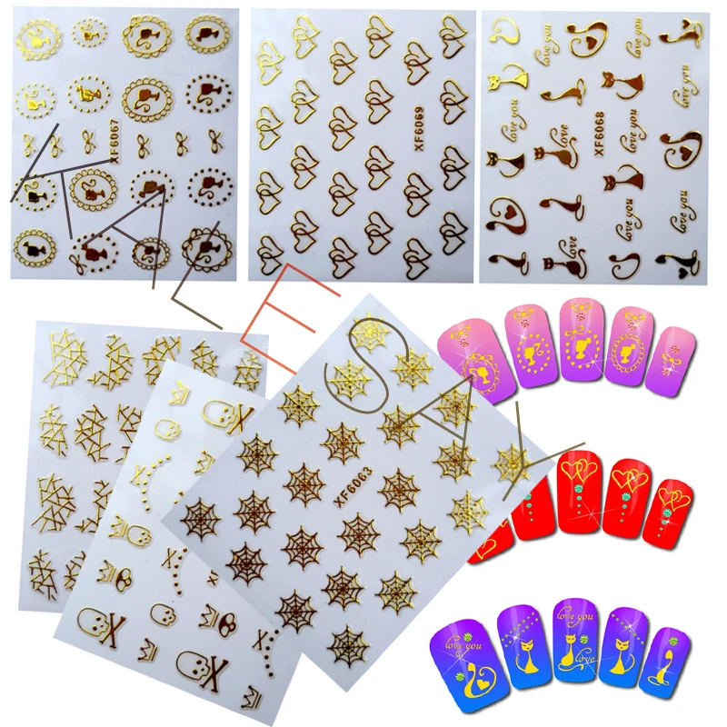 3D наклейки для ногтей художественное украшение роскошный известный клей на