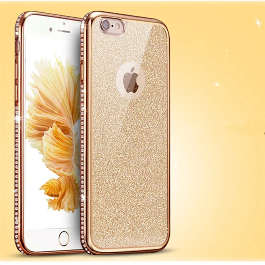 Роскошный милый бриллиант Блестящий ТПУ чехол для iPhone 7 X Bling силиконовый 6 S Plus 5 SE