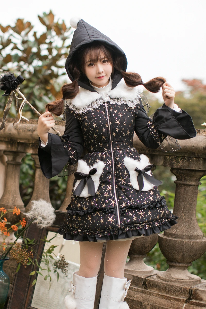 

Princess sweet lolita parkas Candy rain in the winter of women's original and cute Japanese Sweet Princess female C22CD7239
