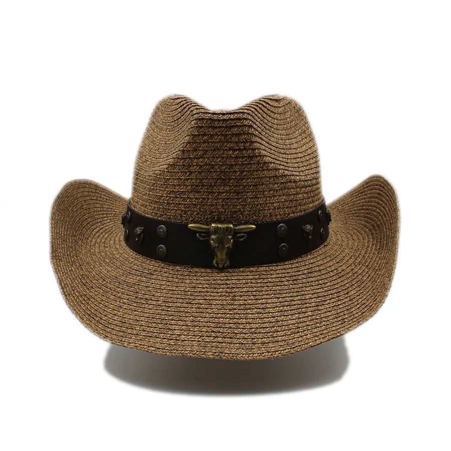 Женская и мужская Ковбойская шляпа полая соломенная в западном стиле|cowboy hat|cowboy hat