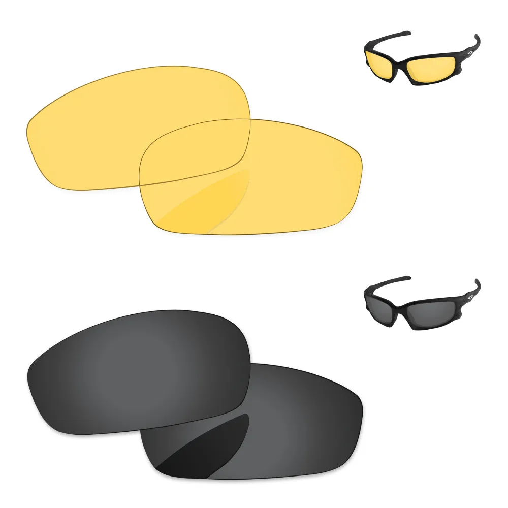 

Черный серый и кристально-желтый 2 пары сменных линз для сплит солнечные очки к куртке оправа 100% UVA & UVB защита