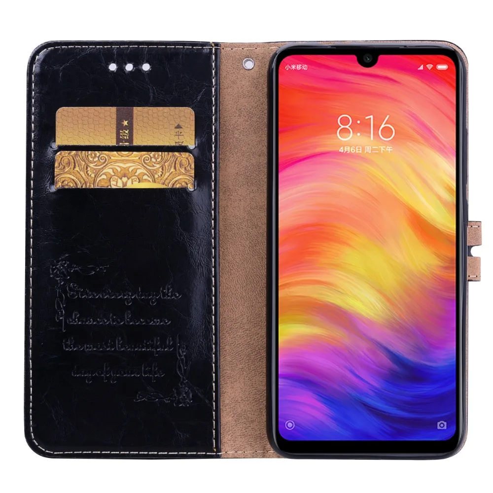 Для Xiaomi Redmi Note 7 Go Red mi чехол для телефона флип-кошелек кожаный Note7 задняя крышка