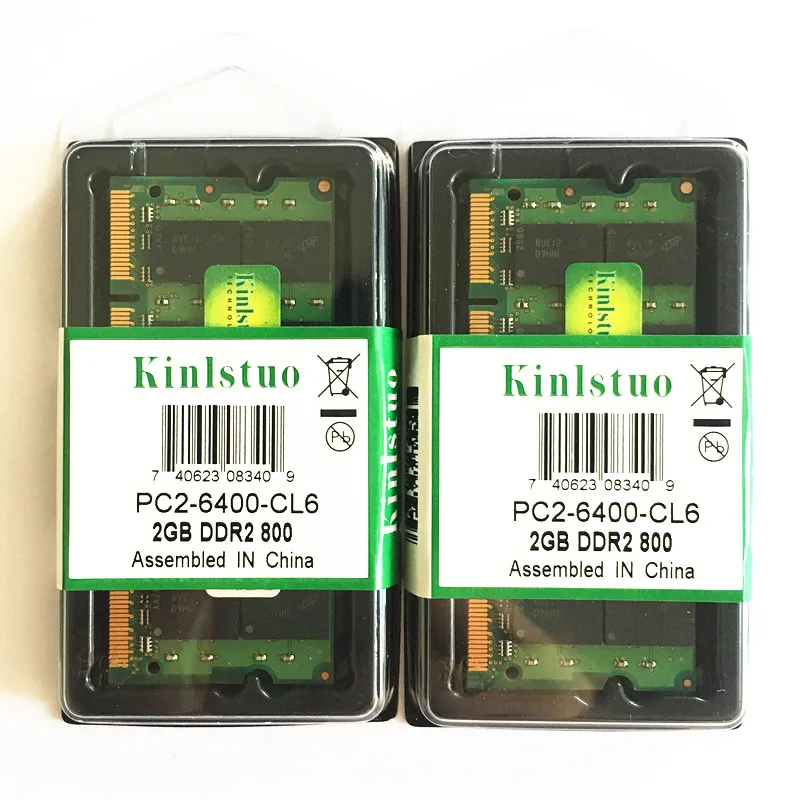Kinlstuo Новые оптом Rams DDR2 2 ГБ 1 PC 6400 800 МГц память ddr2 ПК 5300 667 sodimm rams для ноутбука полная