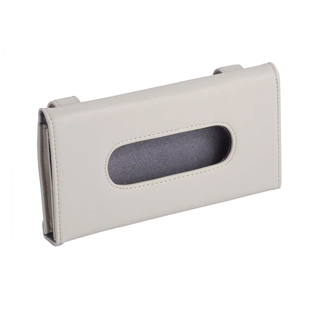 

Car Tissue Box Visor Type PU leather Car Tissue Boxes Clip Holder Paper Napkin Accessories