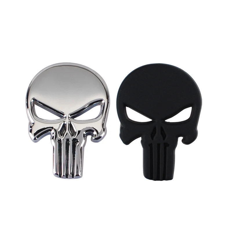 Car Styling The Punisher 3D Metal Skull Sticker Emblem Body Badge Accessories For Ford mondeo kuga fiesta Focus 2 3 ecosport