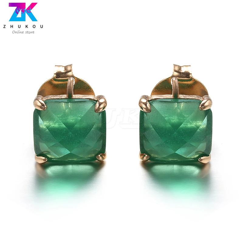 5pairs Elegant Simplicity Square Stud Earrings with Natural Pearl Fashion Jewelry Earring Piercing Model: VE33 | Украшения и