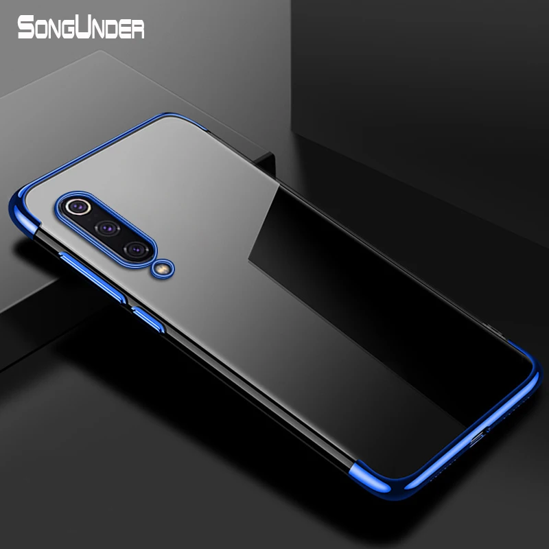 

For Xiaomi Mi 9 SE Case Cover Transparent Plating TPU Soft Silicone Back Cover for Xiaomi Xiao Mi9 SE 8 Lite Case Phone Coque
