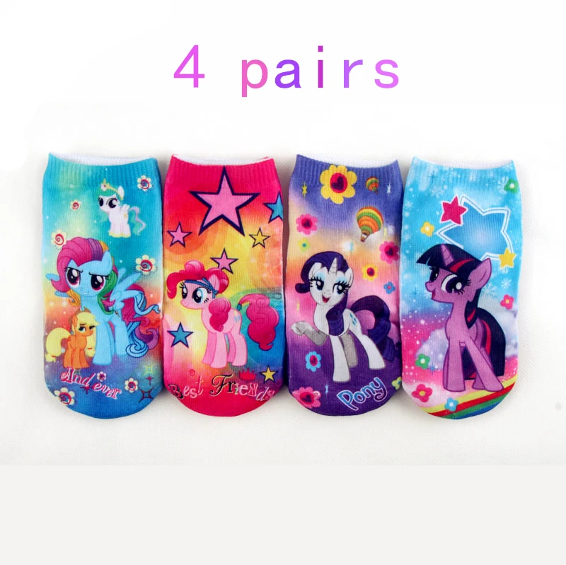 4 пары От 2 до 5 лет 15 см My Little Pony хлопковые носки с картинками дети девочка