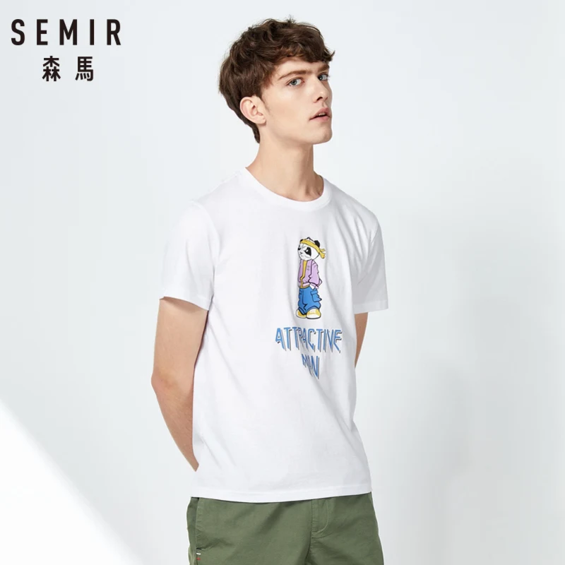 Мужская футболка с коротким рукавом SEMIR хлопковая Футболка мультяшным принтом