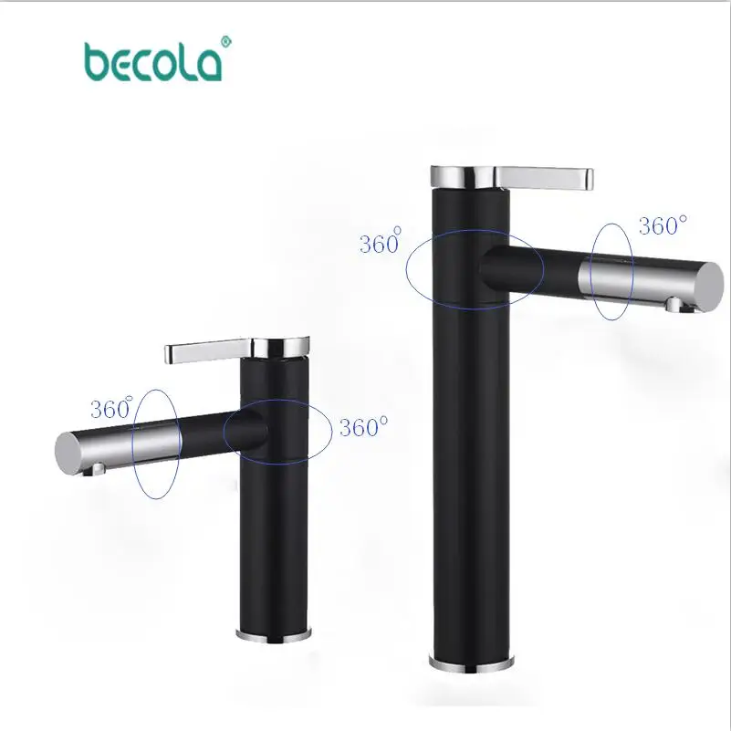 Смеситель для раковины BECOLA вращающийся на 360 градусов холодной и горячей воды