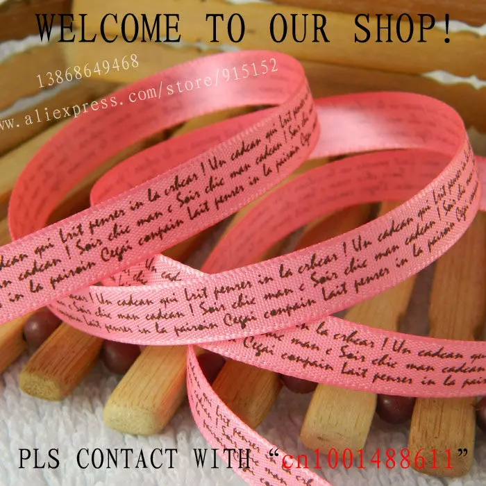 Сатиновая лента 3/8 ''(9 мм) розово красная Полиэфирная Лента Сделай сам банты