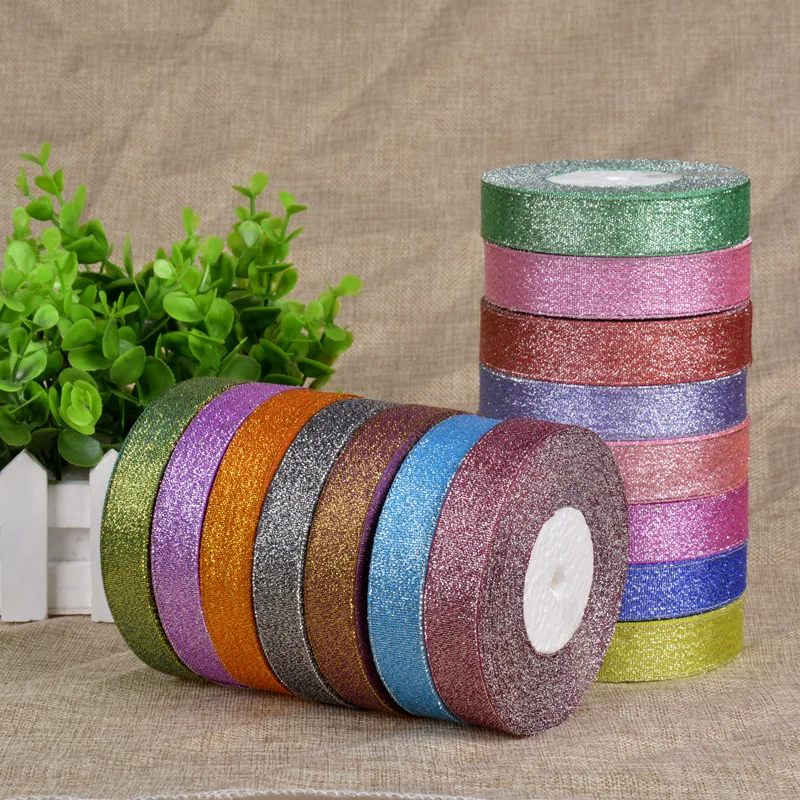 4 рулона 2 см ширина красивый цветной глиттер лента подарочная упаковка пояс