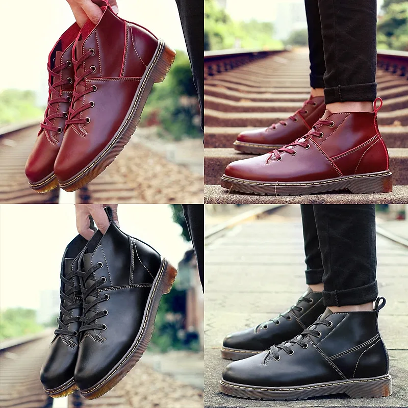 Мужские ботинки POOLOOP брендовые дизайнерские модные мартинсы из натуральной кожи