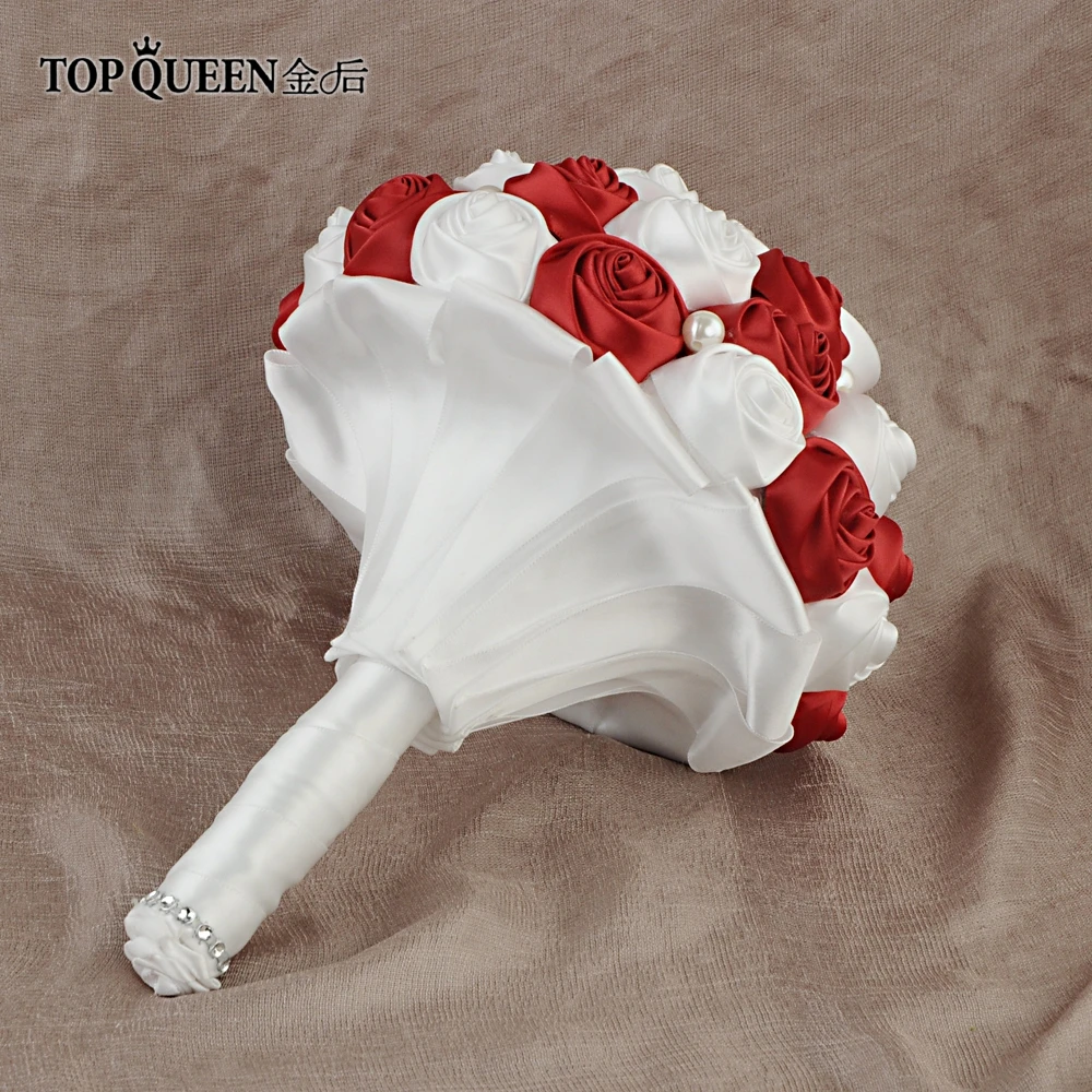 TOPQUEEN F4-WRD цветок Свадебный букет невесты с искусственными розовыми цветами розы цвет может настроить любые цвета свадебный букет
