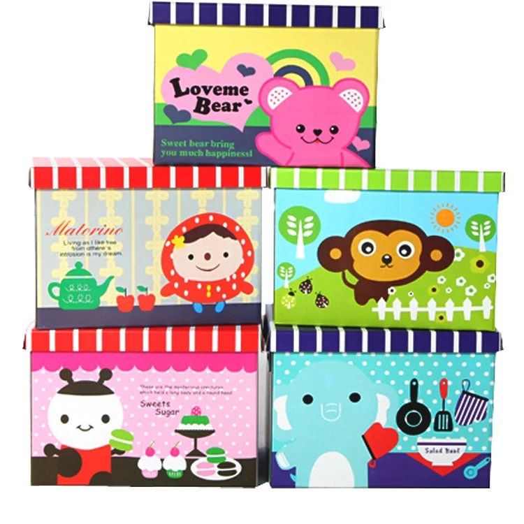 Коробка для хранения es& Bins коробка для игрушек Домашний Органайзер мультяшная складная коробка бумага для органайзера детская коробка для хранения игрушек для игрушек Горячая Новинка