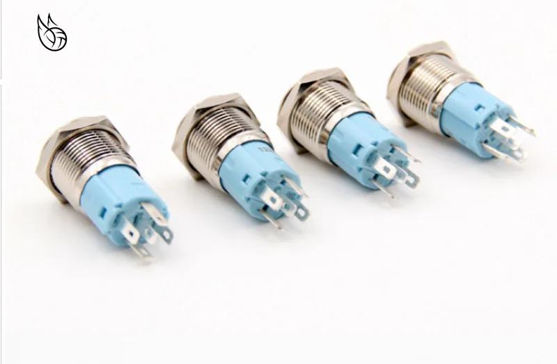 16 мм водонепроницаемый силовой пресс металлический кнопочный переключатель