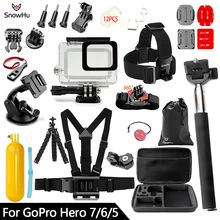 Аксессуары snowhu для Gopro набор для gopro hero 8 7 6 5 водонепроницаемый чехол защитная рамка монопод для Go pro 7 6 Gopro 8 GS73