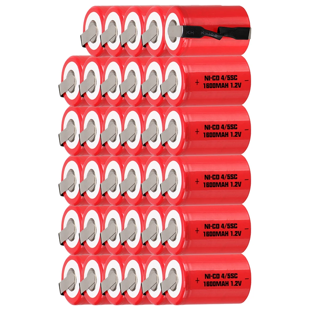 Самая низкая цена 35 шт 4/5SC батареи 1 2 v аккумуляторные 1600 mAh nicd Батарея для