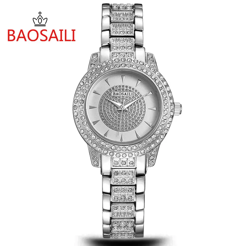 BAOSAILI Famous Brand Women Luxury Watches Ladies Rhinestones Wristwatches Gold Plated Analog Quartz Clock | Наручные часы