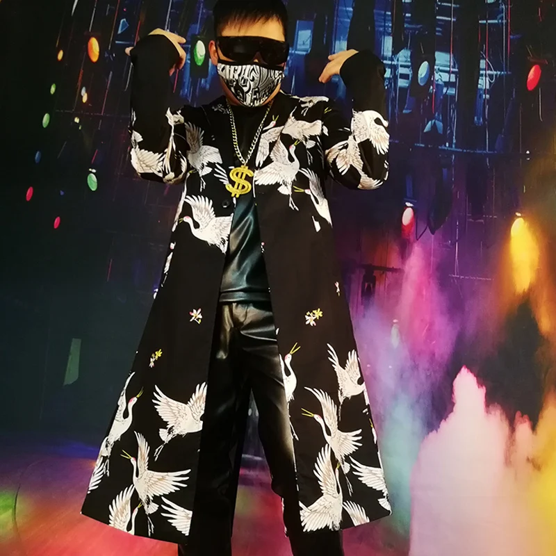 

M-6XL!!Nightclub bar singer DSDJMC stage costume GOGO costumes Long crane fashion retro trend suit.