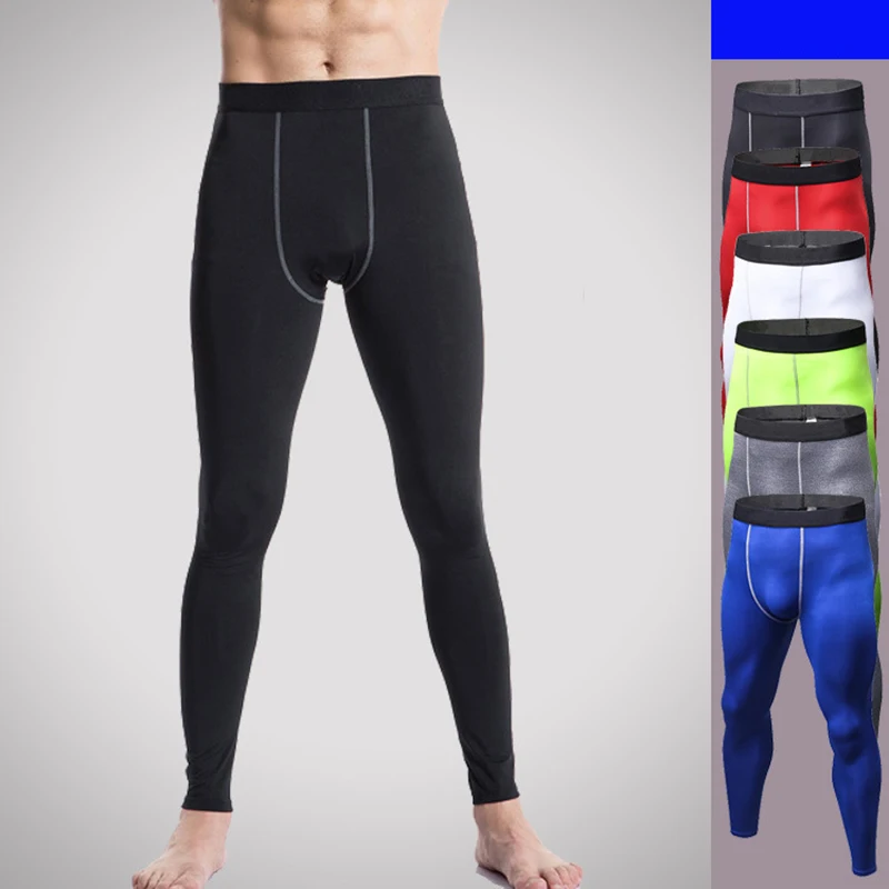 Quick Dry Mens Skinny Tight MMA Compression Pants Running Jogging Trousers Male Fitness Gym Bodybuilding Men Super Elastic | Спорт и