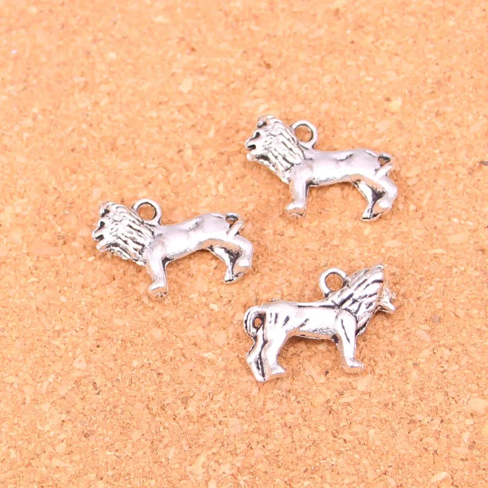35Pcs Antique Silver Plated lion Charms Diy Handmade Jewelry Findings Accessories 23*15mm |