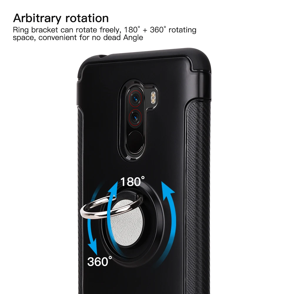 Для Xiaomi Mi Pocophone F1 чехол для телефона жесткое кольцо держатель тонкий pocp phone f1 Lite чехол Магнит Тонкий PocophoneF1 защитные чехлы