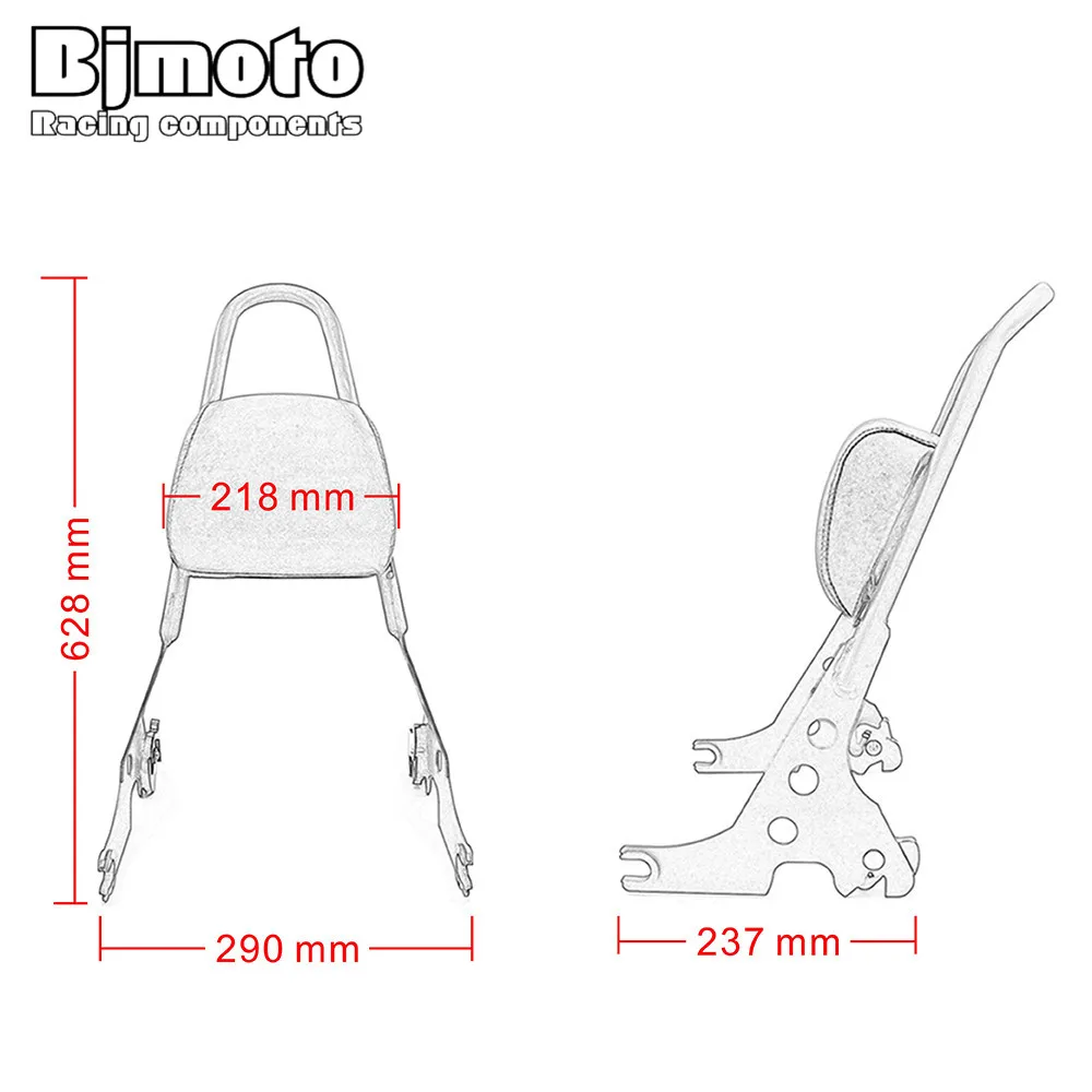 BJMOTO мотоциклетные пассажирские задние сиденья боковые подлокотники спинки Sissy
