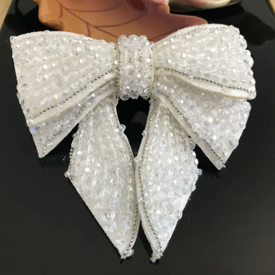 Большая Бабочка брошь со стразами и бусинами патчи с аппликацией из