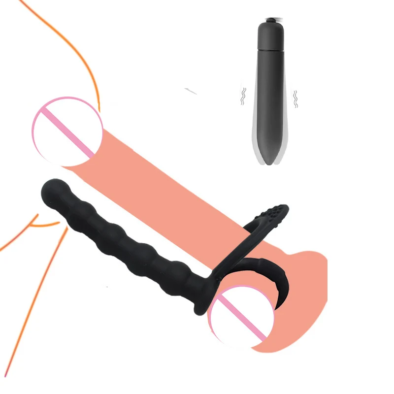 10 скоростей Силиконовый анальный вибратор двойное проникновение страпон