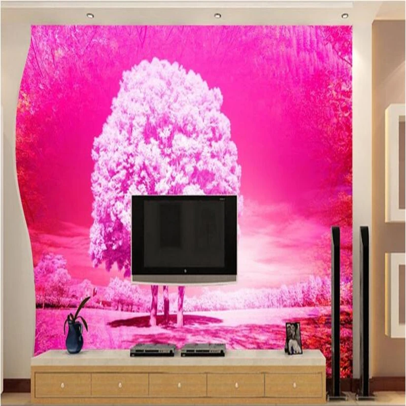 

beibehang Large - scale Custom Wallpapers Elegant large trees landscape TV wall design papel de parede 3d para sala atacado