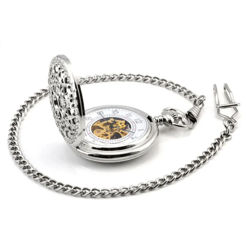 Новые механические карманные часы винтажный с отверстиями в стиле стимпанк