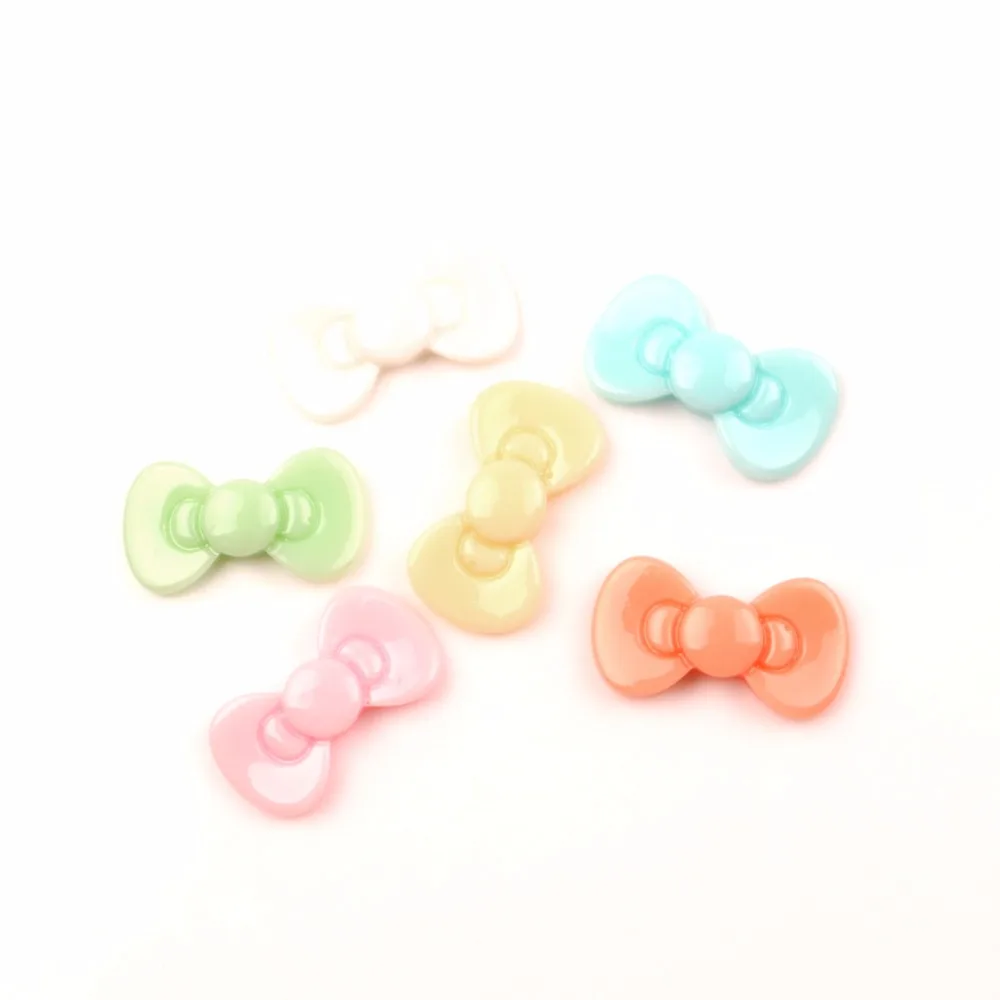 

50Pcs Resin Bowknot Decoration Crafts Cute Kawaii Beads Flatback Cabochon Embellishments For Scrapbooking DIY Accessories