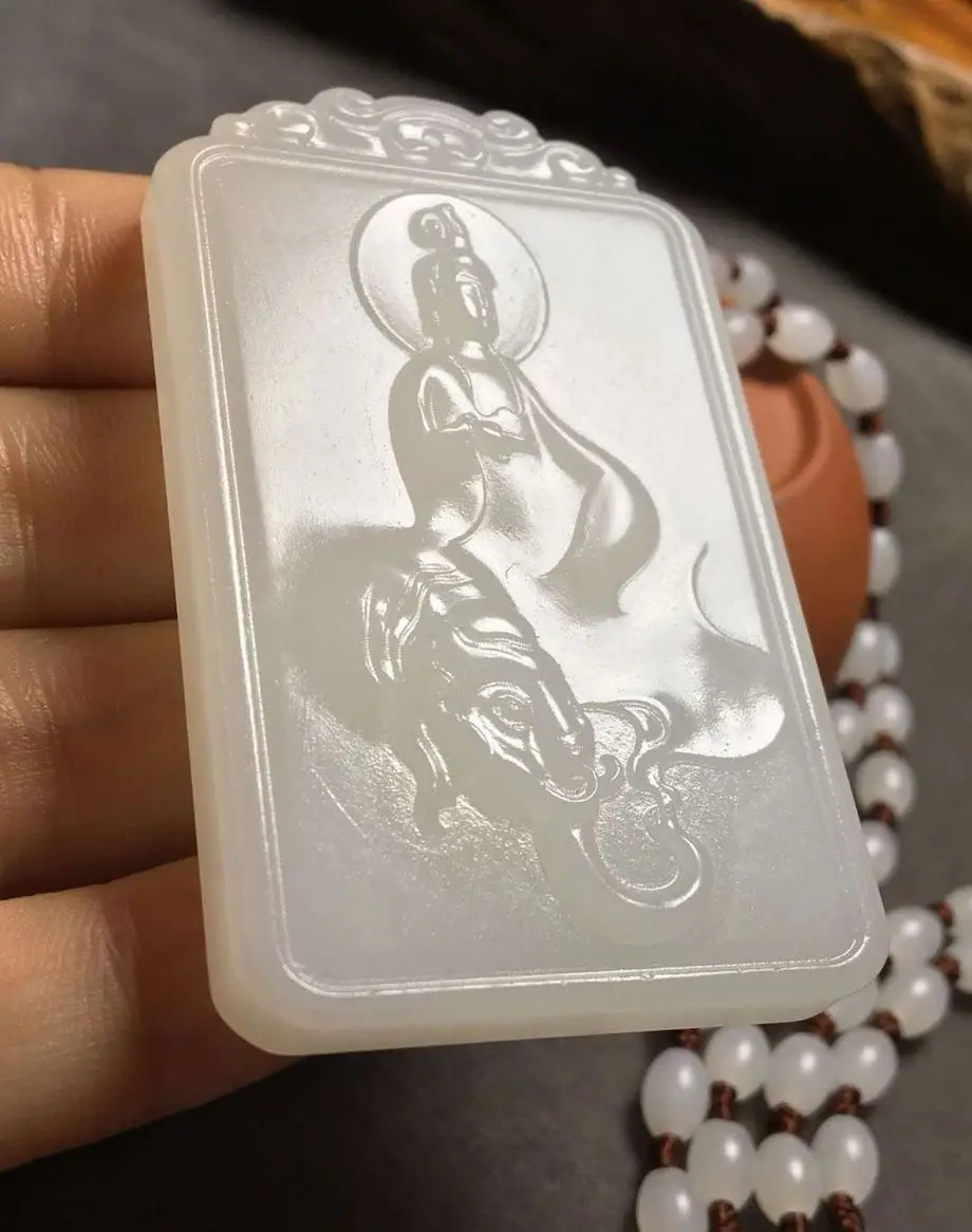 Изысканные натуральные Tridacninae (гигантские Clam tridacna) Резные Гуаньинь Bodhisattva