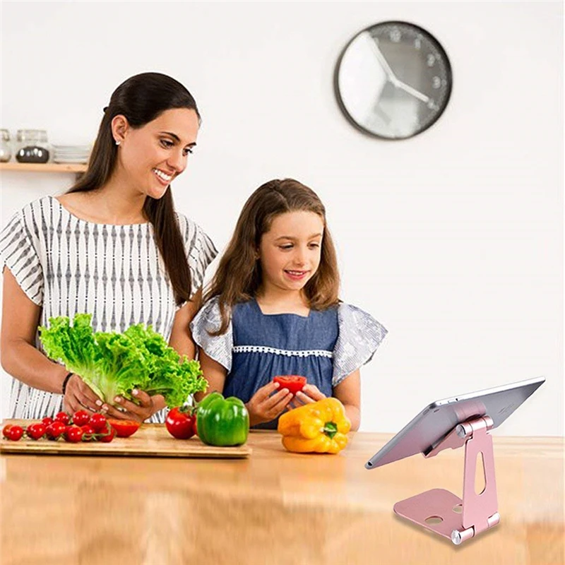Настольная подставка для мобильного телефона, алюминиевая настольная двойная регулируемая вращающаяся металлическая подставка для ленивого человека, просмотра ТВ, драмы, складной мобильный телефон
