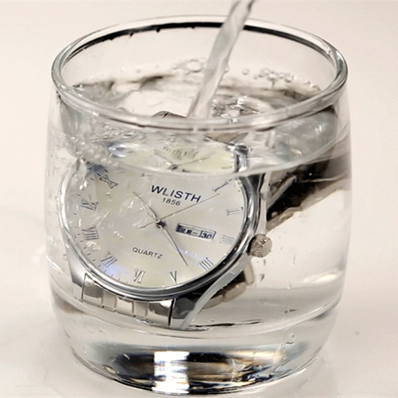 Мужские наручные часы WLISTH водонепроницаемые из нержавеющей стали с календарем