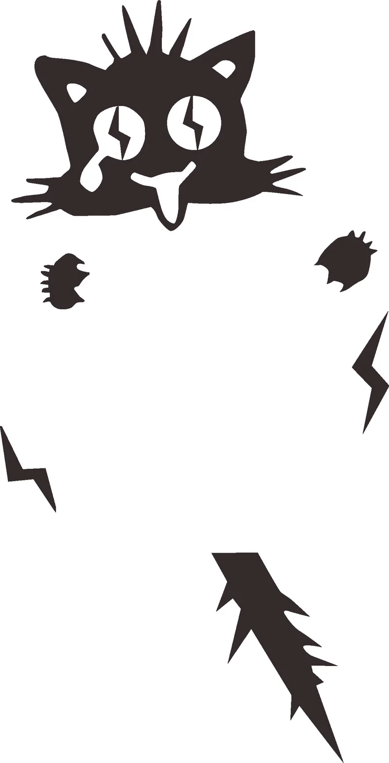 Наклейки из ПВХ с изображением милого котенка зеленые экологически чистые