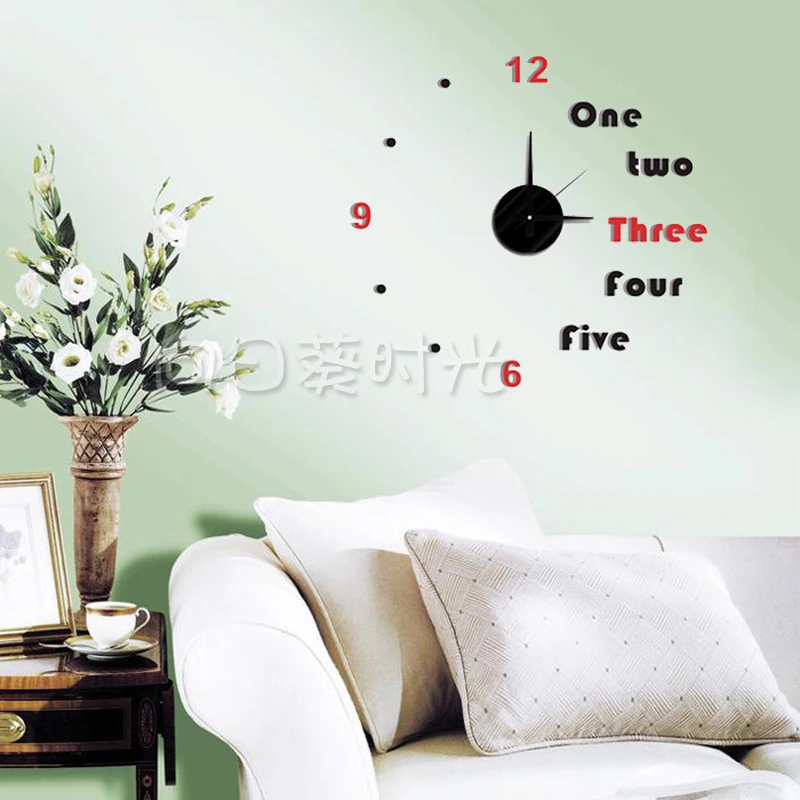 Modern 3D Big Size Silent Clock EVA Foam Sticker Wall | Освещение