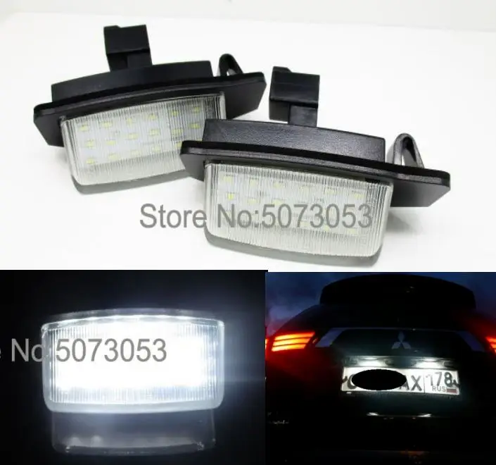 2 шт. Светодиодная лампа номерного знака для Mitsubishi OUTLANDER 2006-2012 Lancer Sportback 2008 ~ с CE E-MARK